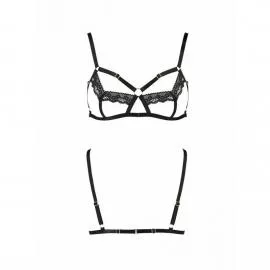 Бюстгальтер-стрепы с кружевом Passion Exclusive SOLON BRA L/XL, black - 5