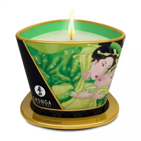 Масажна свічка Exotic Green Tea аромат: зелений чай, 170 мл.  SHUNGA (Канада)