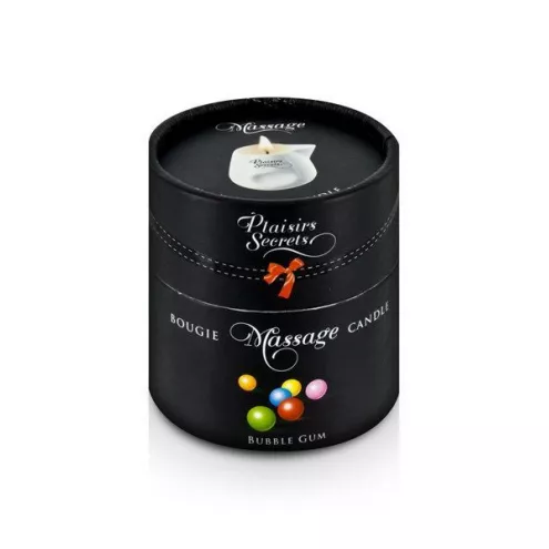 Масажна свічка Plaisirs Secrets Bubble Gum (80 мл) подарункове паковання, керамічний посуд
