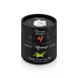 Массажная свеча Plaisirs Secrets Ylang Patchoul (80 мл) подарочная упаковка, керамический сосуд - 2