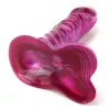 Фалоімітатор Doc Johnson Radiant Gems 7 Inch Ballsy Fuchsia, антибактеріальний ПВХ
