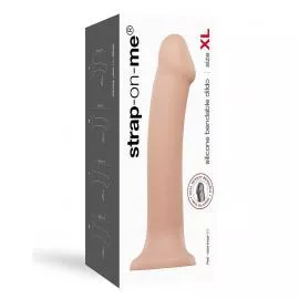 Насадка для страпону Strap-On-Me Dual Density Dildo Flesh XL, двошарова, гнучка - 4