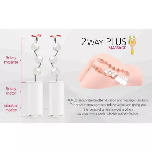 Мастурбатор Kokos Hera Hip Real 2WayPlus з вібрацією та масажем