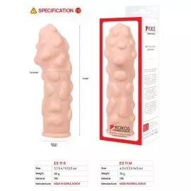 Насадка на член Kokos Extreme Sleeve ES.11 розмір M, потовщує, стимулюючий рельєф - 5