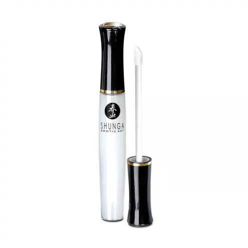 Стимулюючий блиск для губ Shunga LIPGLOSS - Sparkling Strawberry Wine (10 мл), ефект поколювання