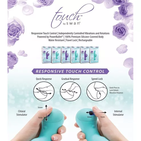 Вибратор-кролик с Touch by SWAN - Solo Teal,