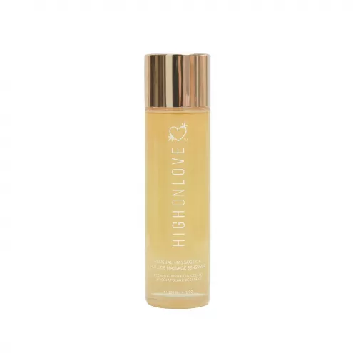 Масажна олія HighOnLove Massage Oil - Decadent White Chocolate (120 мл) з олією насіння конопель