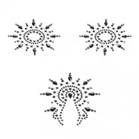 Пэстис из кристаллов Petits Joujoux Gloria set of 3 - Black, украшение на грудь и вульву