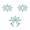 Пэстис из кристаллов Petits Joujoux Gloria set of 3 - Green/Blue, украшение на грудь и вульву
