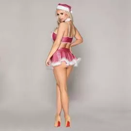 Новорічний еротичний костюм «Блискуча Шеллі» One Size Pink - 3