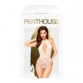 Боди с глубоким декольте и высокими трусиками Penthouse - Toxic Powder White M/L - 2