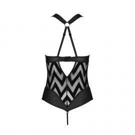 Сітчастий боді з халтером та ритмічним малюнком Hima Body black S/M - Passion - 5