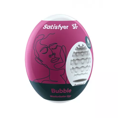 Самозмащувальний мастурбатор-яйце Satisfyer Masturbator Egg Bubble, одноразовий, не потребує смазки