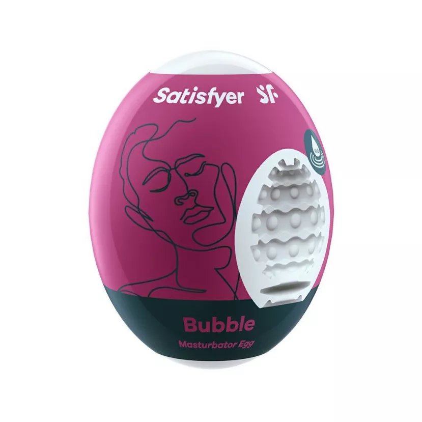 Самозмащувальний мастурбатор-яйце Satisfyer Masturbator Egg Bubble, одноразовий, не потребує смазки