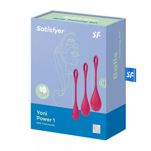 Набор йони бусин Satisfyer Yoni Power 1 Red, диаметр 2-2,5-3см