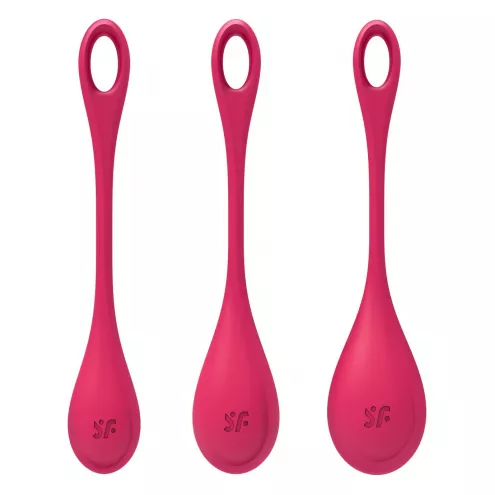 Набор йони бусин Satisfyer Yoni Power 1 Red, диаметр 2-2,5-3см
