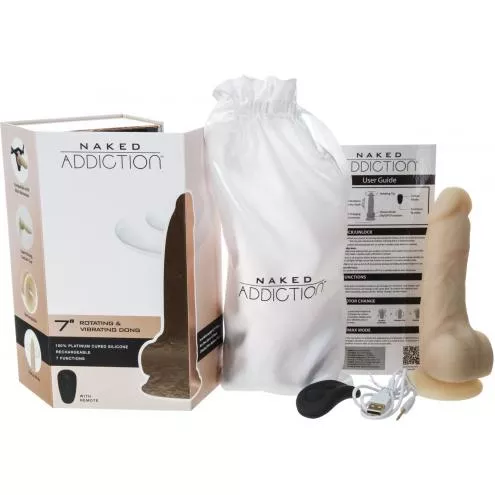 Фалоімітатор Naked ADDICTION Chris 7″ Rotating & Vibrating Dong