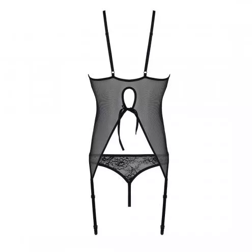 Корсет із пажами Ursula Corset black L/XL — Passion