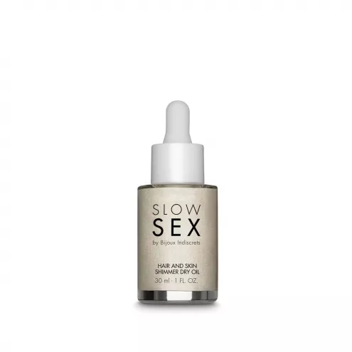 Сухое масло-шиммер для волос и тела Bijoux Indiscrets Slow Sex Hair and skin shimmer dry oil