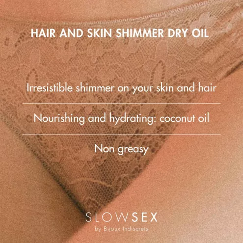 Сухое масло-шиммер для волос и тела Bijoux Indiscrets Slow Sex Hair and skin shimmer dry oil