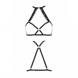 Портупея из стреп с кружевом Passion Exclusive LORRY BRA XXL/XXXL, black - 3