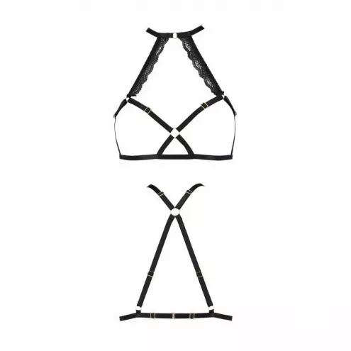 Портупея зі стреп з мереживом Passion Exclusive LORRY BRA XXL/XXXL, black