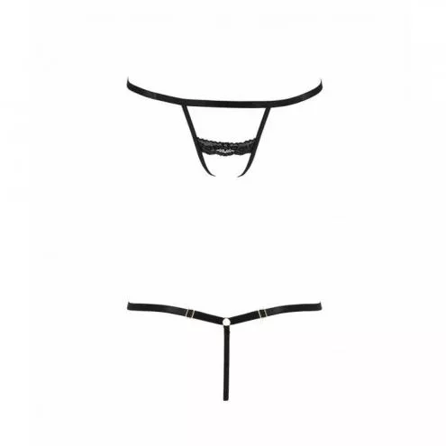 Трусики-стрепи Passion Exclusive SHELLY THONG XXL/XXXL, black