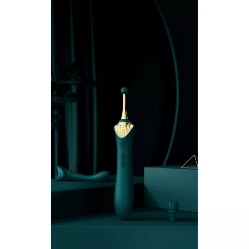 Вагінально-кліторальний вібратор Zalo - Bess Turquoise Green