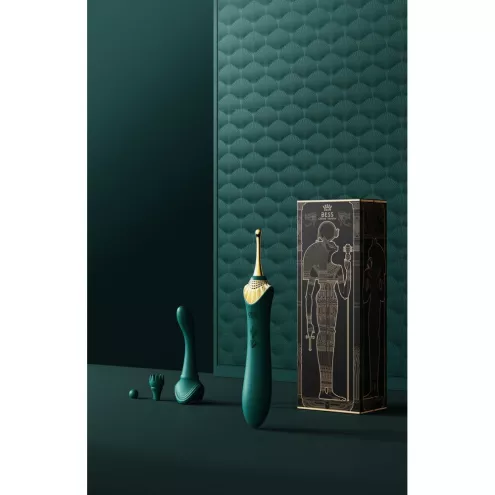 Вагінально-кліторальний вібратор Zalo - Bess Turquoise Green