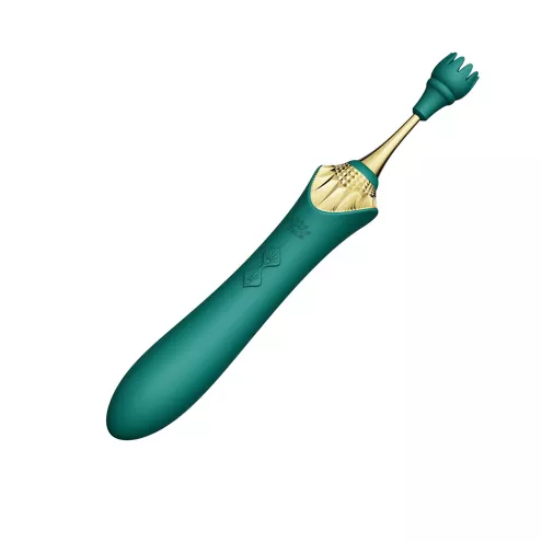 Вагінально-кліторальний вібратор Zalo - Bess Turquoise Green