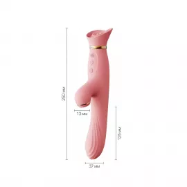 Вібратор з підігрівом та вакуумною стимуляцією клітора Zalo - ROSE Vibrator Strawberry Pink - 5
