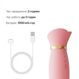 Вібратор з підігрівом та вакуумною стимуляцією клітора Zalo - ROSE Vibrator Strawberry Pink - 2