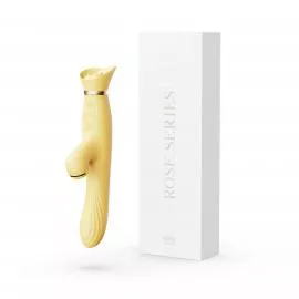 Вібратор з підігрівом та вакуумною стимуляцією клітора Zalo - ROSE Vibrator Lemon Yellow - 5