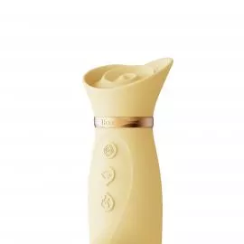Вібратор з підігрівом та вакуумною стимуляцією клітора Zalo - ROSE Vibrator Lemon Yellow - 2