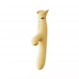 Вібратор з підігрівом та вакуумною стимуляцією клітора Zalo - ROSE Vibrator Lemon Yellow - 1