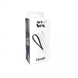 Повідець на ланцюжку з натуральної шкіри Art of Sex - Leash - 4
