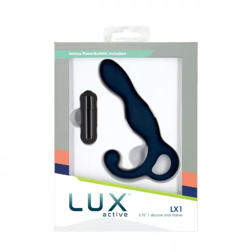 Массажер простаты Lux Active LX1 Anal Trainer 5.75, Dark Blue, вибропуля в комплекте