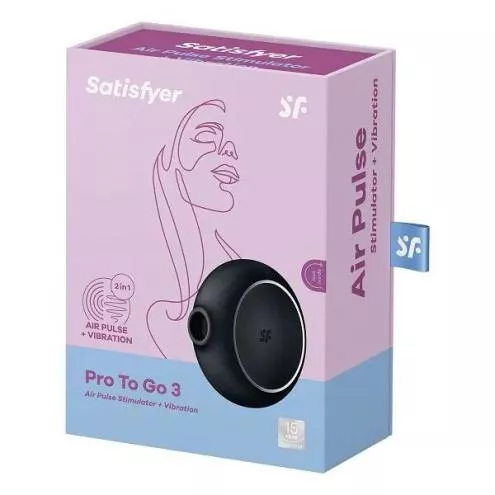 Вакуумный стимулятор с вибрацией Satisfyer Pro To Go 3 Black
