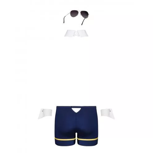 Еротичний костюм пілота Obsessive Pilotman set S/M, боксери, манжети, комір з краваткою, окуляри