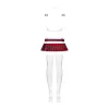 Эротический костюм школьницы с мини-юбкой Obsessive Schooly 5pcs costume L/XL, бело-красный, топ, юбка