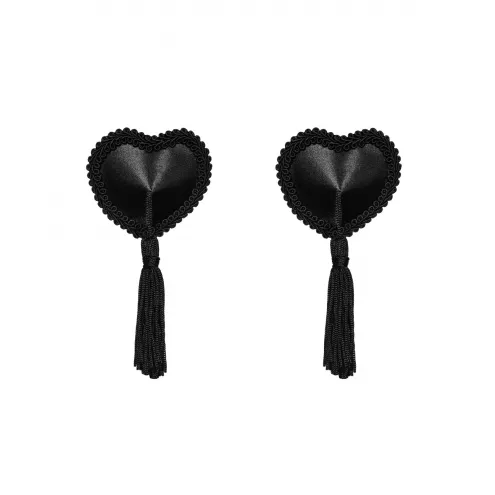 Эротические наклейки на соски с кисточками Obsessive Tassel nipple covers black