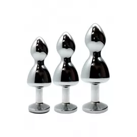 Анальная пробка Wooomy Lollypop Double Ball Metal Plug Blue S - 4