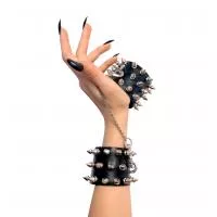 Наручники із шипами Art of Sex - Rose Spiked Leather Handcuffs, натуральна шкіра