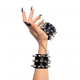 Наручники із шипами Art of Sex - Rose Spiked Leather Handcuffs, натуральна шкіра - 1