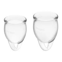 Набор менструальных чаш Satisfyer Feel Confident (Transparent), 15мл и 20мл