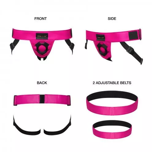 Труси для страпону Strap-On-Me Leatherette Harness Curious Fuchsia