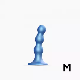 Насадка для страпона Strap-On-Me Dildo Plug Balls Blue Metallic M - 1