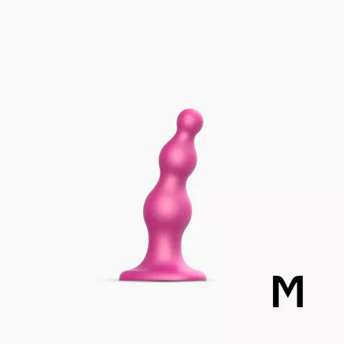 Насадка для страпону Strap-On-Me Dildo Plug Beads Framboise Metallic M