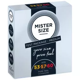 Набір презервативів Mister Size - pure feel - 53-57-60 (3 condoms), 3 розміри, товщина 0,05 мм - 2