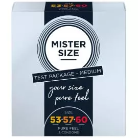Набір презервативів Mister Size - pure feel - 53-57-60 (3 condoms), 3 розміри, товщина 0,05 мм - 1